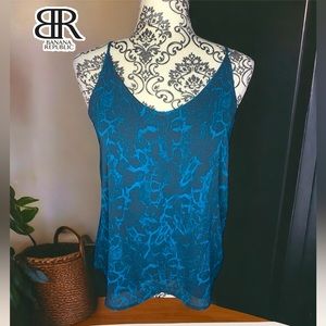 BANANA REPUBLIC Black & Blue Silky Tank- XSmall